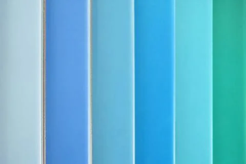 Color samples , different colored tiles , blue, turquoise, green Stock Photos