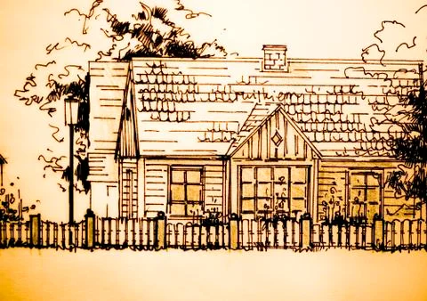Color samples for selection with house plan on background Stock Photos