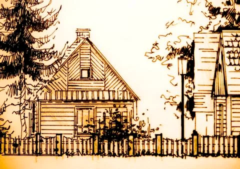 Color samples for selection with house plan on background Stock Photos