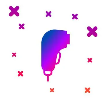 Color Scanner scanning bar code icon isolated on white background. Barcode label Illustrazione stock