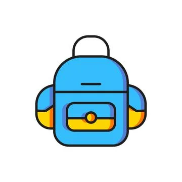 Color School backpack icon isolated on white background. Flat filled outlin.. Stock Illustration
