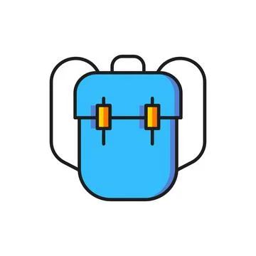 Color School backpack icon isolated on white background. Flat filled outlin.. Stock Illustration