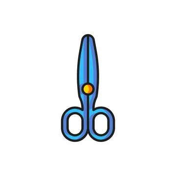 Color Scissors icon isolated on white background. Tailor symbol. Cutting to.. Stock Illustration