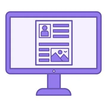 Color Screen Icon. Vector Icon of Website on Computer Screen. Video and Soc.. Stock-Illustration