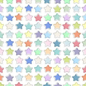 Color seamless geometric star pattern - pastel design. Bright fashion background イラスト素材