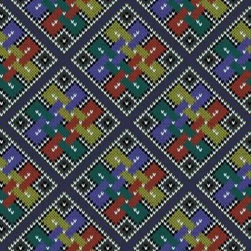 Color seamless knitted patternv Stock Illustration