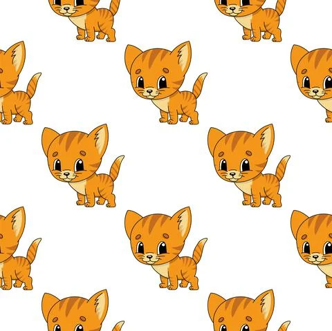 Color seamless pattern. Cartoon style. Bright design. For walpaper, poster, b Stock Illustration