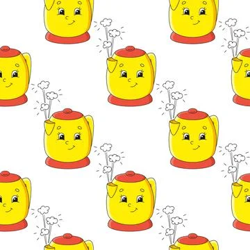 Color seamless pattern. Cartoon style. Bright design. For walpaper, poster, b Stock Illustration