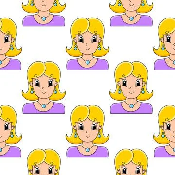Color seamless pattern. Cartoon style. Bright design. For walpaper, poster, b Illustrazione stock