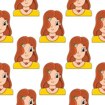 Color seamless pattern. Cartoon style. Bright design. For walpaper, poster, b Stock Illustration