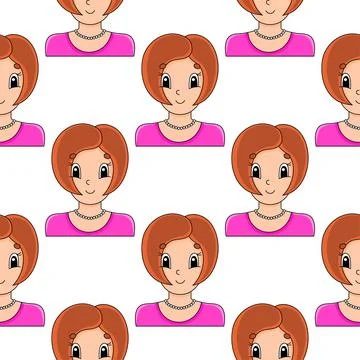 Color seamless pattern. Cartoon style. Bright design. For walpaper, poster, b Stock Illustration