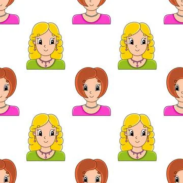 Color seamless pattern. Cartoon style. Hand drawn. Vector illustration isolat Stock Illustration