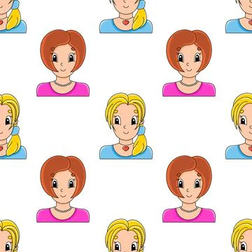 Color seamless pattern. Cartoon style. Hand drawn. Vector illustration isolat Illustrazione stock