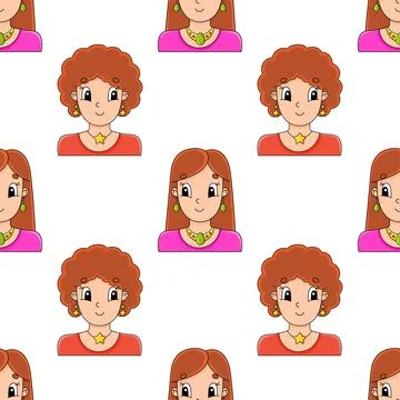 Color seamless pattern. Cartoon style. Hand drawn. Vector illustration isolat Illustrazione stock