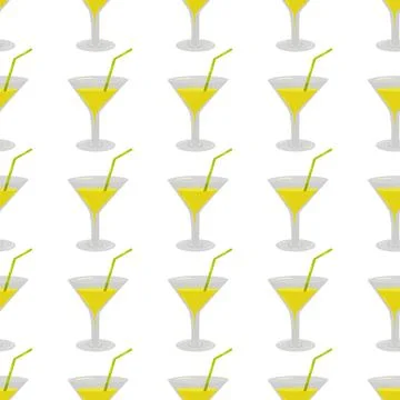 Color seamless pattern of various summer elements. Stock Illustration