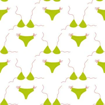 Color seamless pattern of various summer elements. 스톡 일러스트