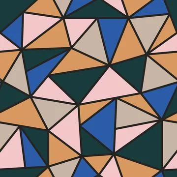 Color seamless polygonal geometric pattern. Abstract repeatable fashion Illustrazione stock