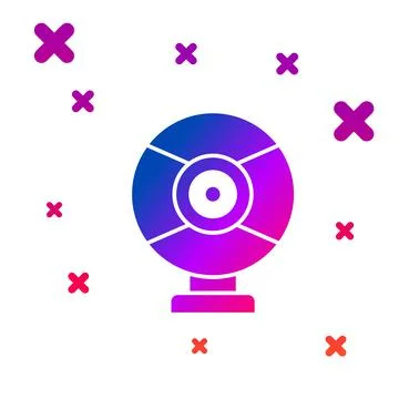 Color Security camera icon isolated on white background. Gradient random dynamic Illustrazione stock