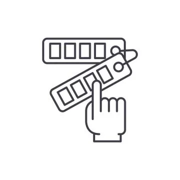 Color selection line icon concept. Color selection vector linear illustration 스톡 일러스트