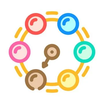 Color selection wheel with pointer choosing shades Ilustração Stock