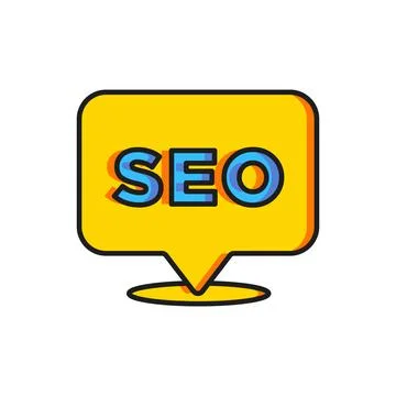 Color SEO optimization icon isolated on white background. Flat filled outli.. Stock Illustration