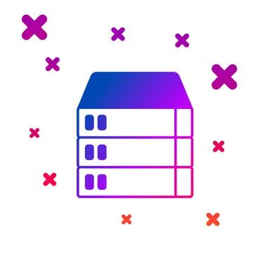 Color Server, Data, Web Hosting icon isolated on white background. Gradient Stock Illustration