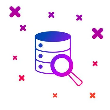 Color Server, Data, Web Hosting icon isolated on white background. Gradient r Stock Illustration