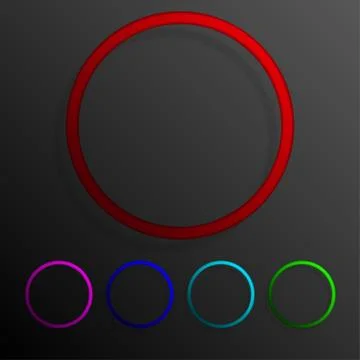Color set circle banners frame template design. Stock Illustration