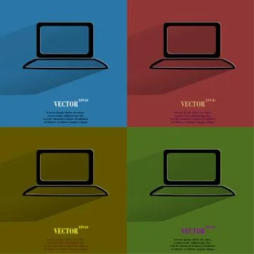 Color set Notebook. Flat modern web button with long shadow and space for your t Stock Illustration