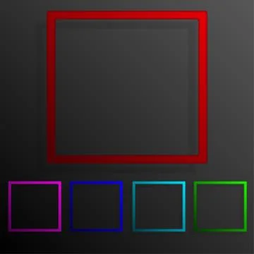 Color set square banners frame template design. Stock Illustration