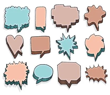 Color set of vector speech bubbles Stock Illustration