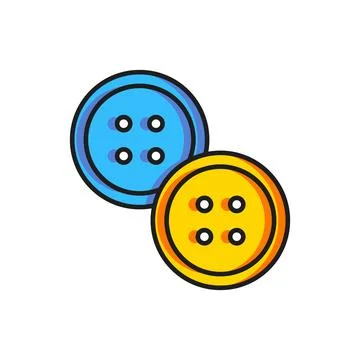Color Sewing button for clothes icon isolated on white background. Clothing.. イラスト素材