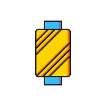 Color Sewing thread on spool icon isolated on white background. Yarn spool... Stock Illustration