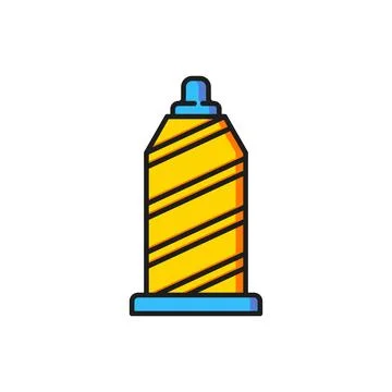 Color Sewing thread on spool icon isolated on white background. Yarn spool... Stock Illustration