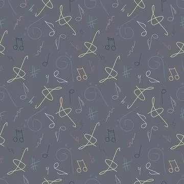 Color sheet music pattern Stock Illustration