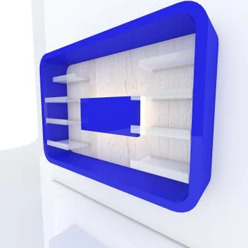 Color shelf with white wall Stock Illustration