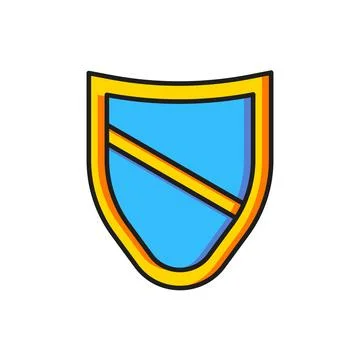 Color Shield icon isolated on white background. Guard sign. Security, safet.. Stock Illustration