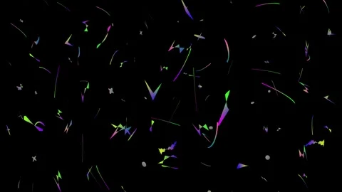Color Shifting Confetti Overlay with Dynamic Motion on Black Background Stock Footage 331960011