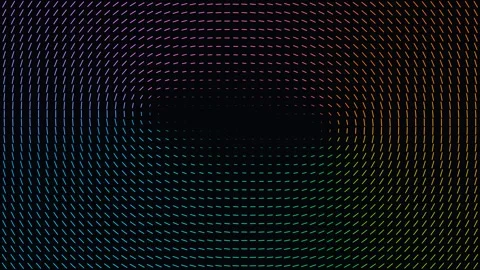 Color-shifting dashed lines forming a concentric oval pattern Stock Footage 335933915