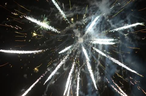 Color shining firework show background Foto stock