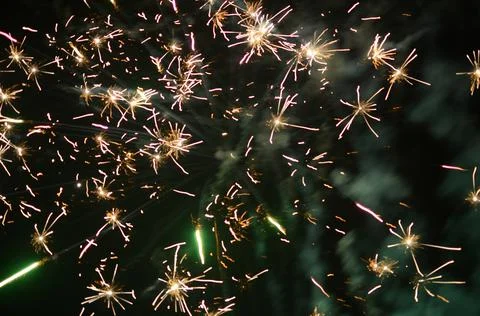Color shining firework show background Foto stock