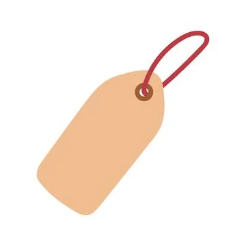 Color shopping label in flat vector style. Hand drawn vector illustration Stock Illustration