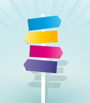 Color signpost Stock-Illustration