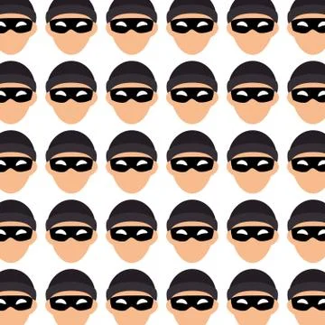 Color silhouette with pattern of hacker face イラスト素材