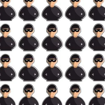 Color silhouette with pattern of hacker half body Stock-Illustration