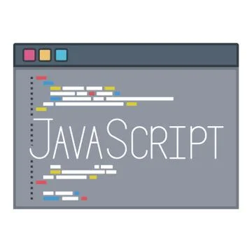 Color silhouette of programming window with code of javascript Stock Illustration