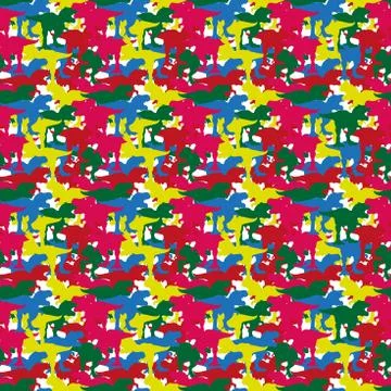 Color Silhouette Tyrex Pattern Stock Illustration