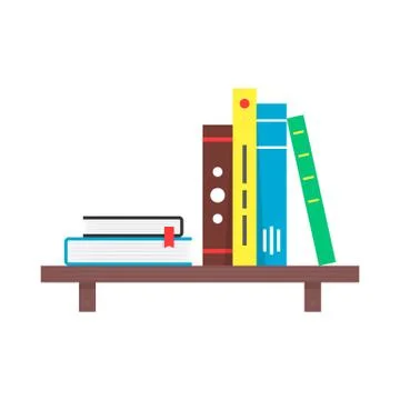 Color simple book shelf Stock Illustration