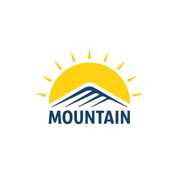 Color simple mountain logo Stock Illustration