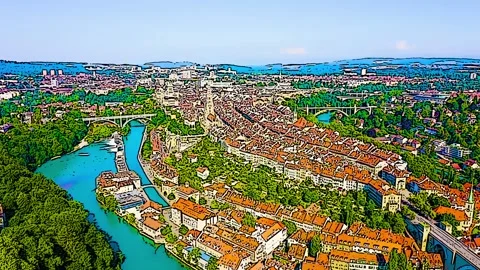 Color sketch in cartoon style. Bern, Swi... | Stock Video | Pond5